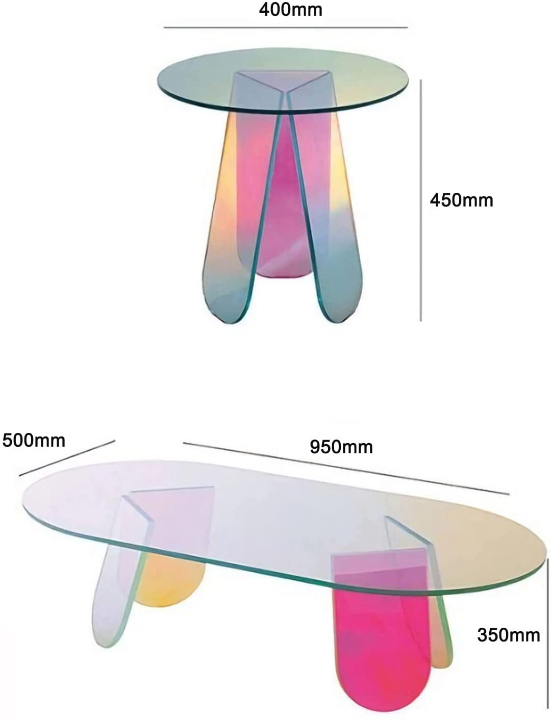 Luxus für Ihr Zuhause: Acryl Regenbogen Kaffee Tisch – Magie und Eleganz für Wohnzimmer & Schlafzimmer - All-In Trend Haven