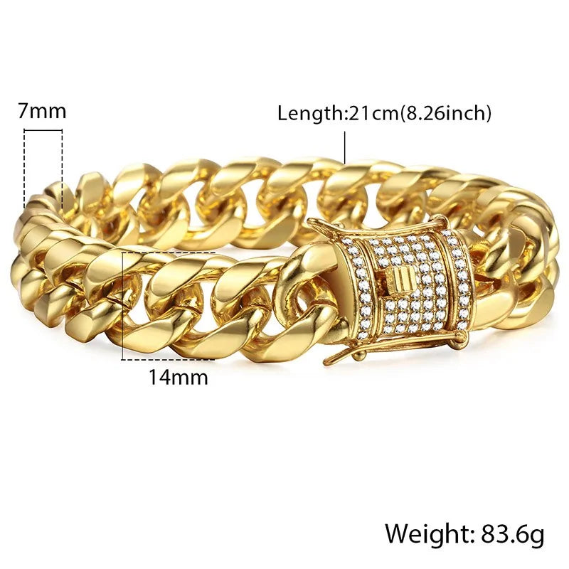 Miami Gold Curb Cuban Bracelet - All-In Trend Haven