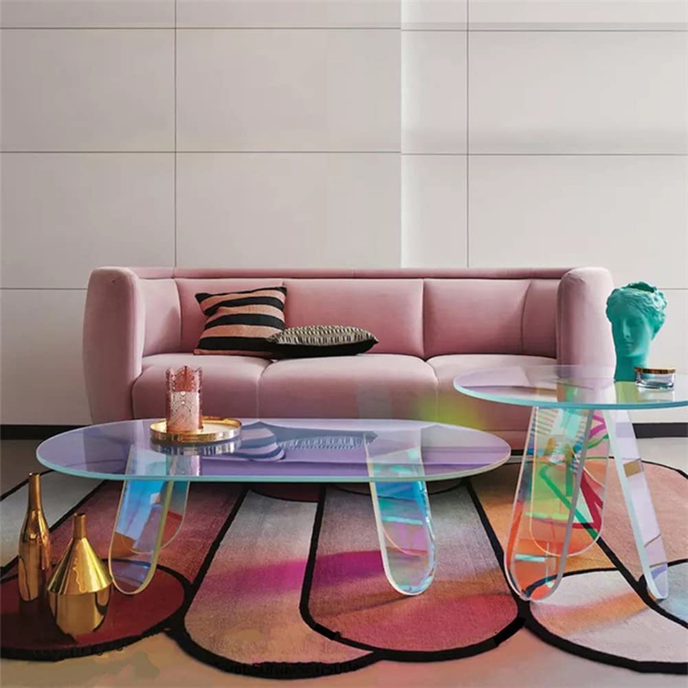 Luxus für Ihr Zuhause: Acryl Regenbogen Kaffee Tisch – Magie und Eleganz für Wohnzimmer & Schlafzimmer - All-In Trend Haven