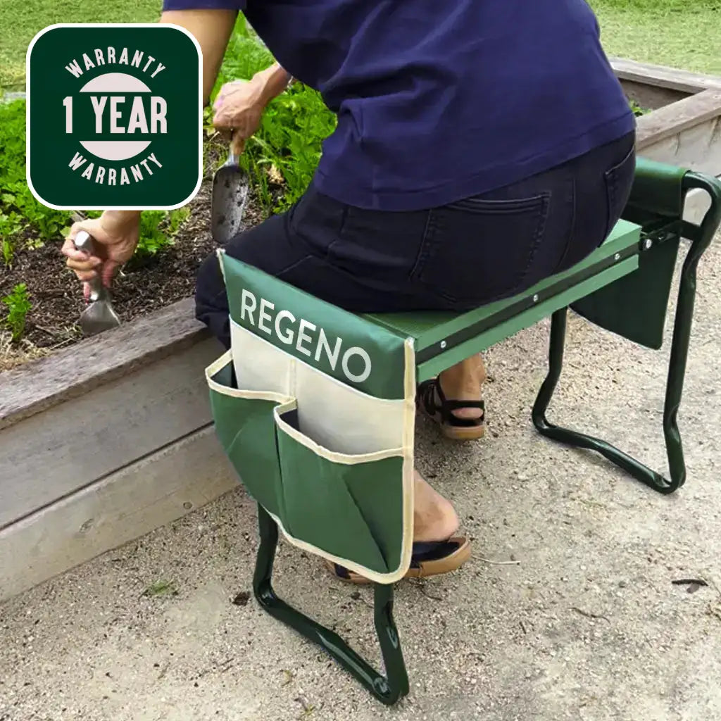 person sitzend auf dem garten sitz